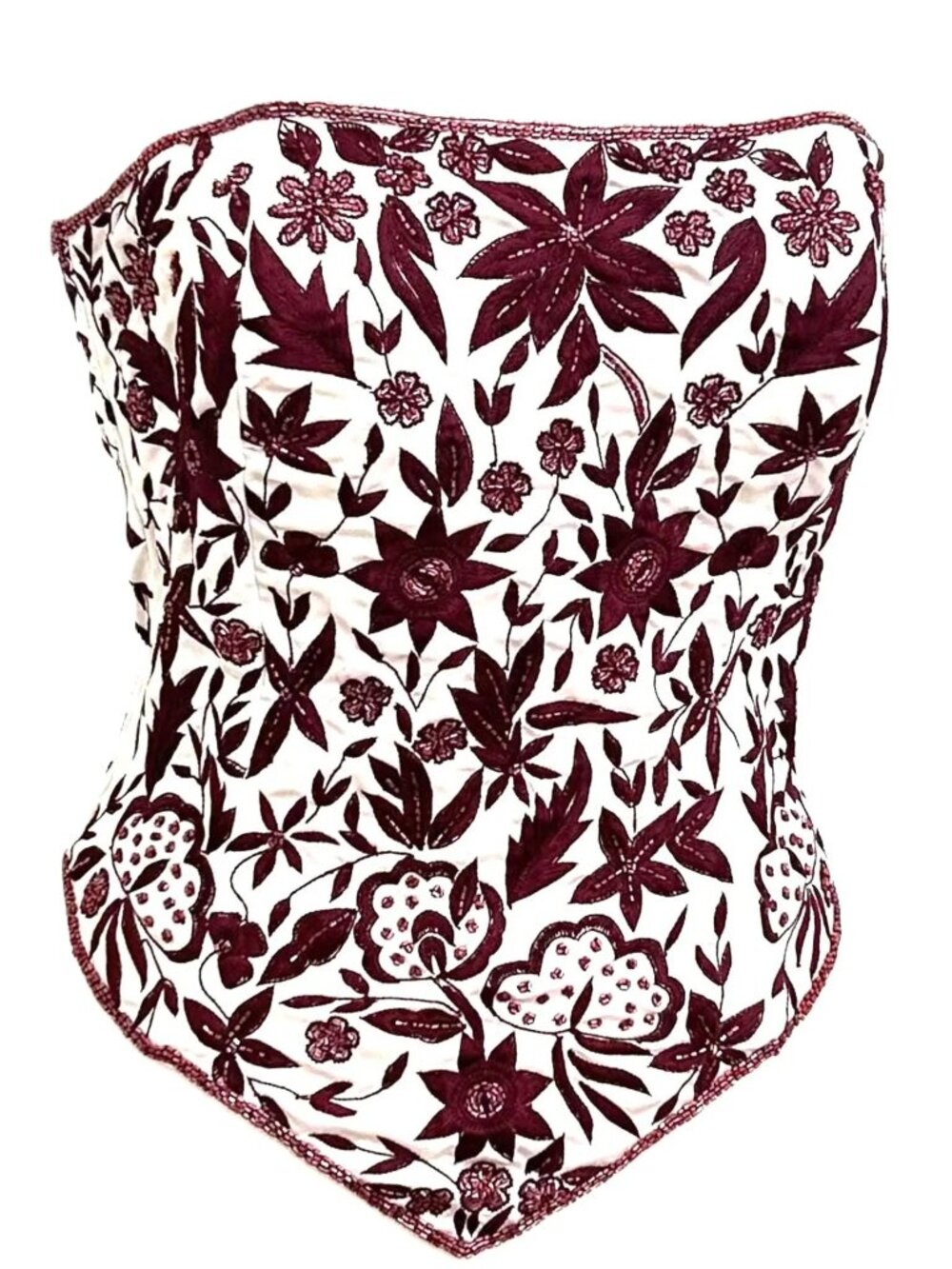 JASDEE Vintage Bustier Corset Hand Work Embroidery On Satin Style F3043